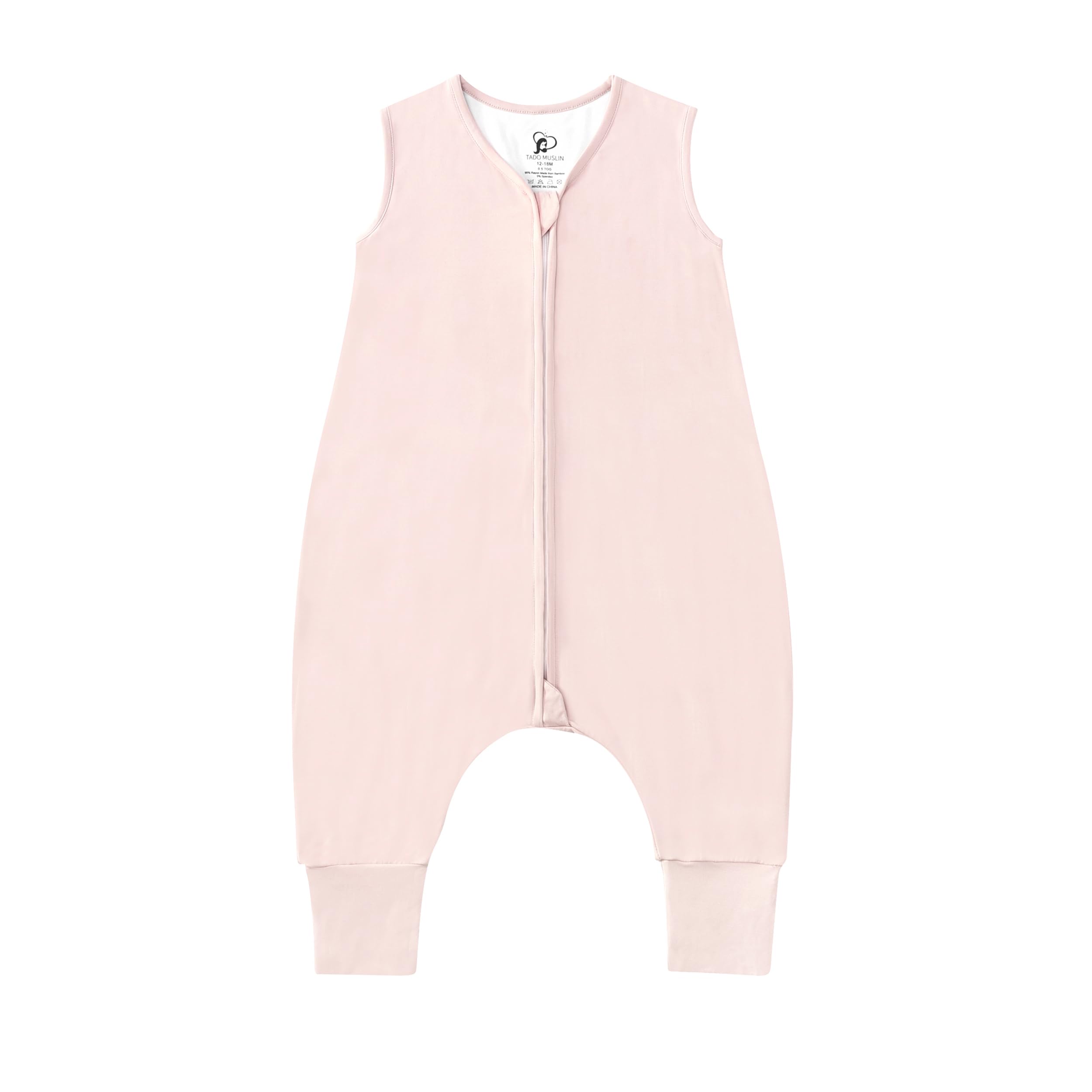TADO MUSLIN sleep sack with feet keeps walkers cozy during naps.