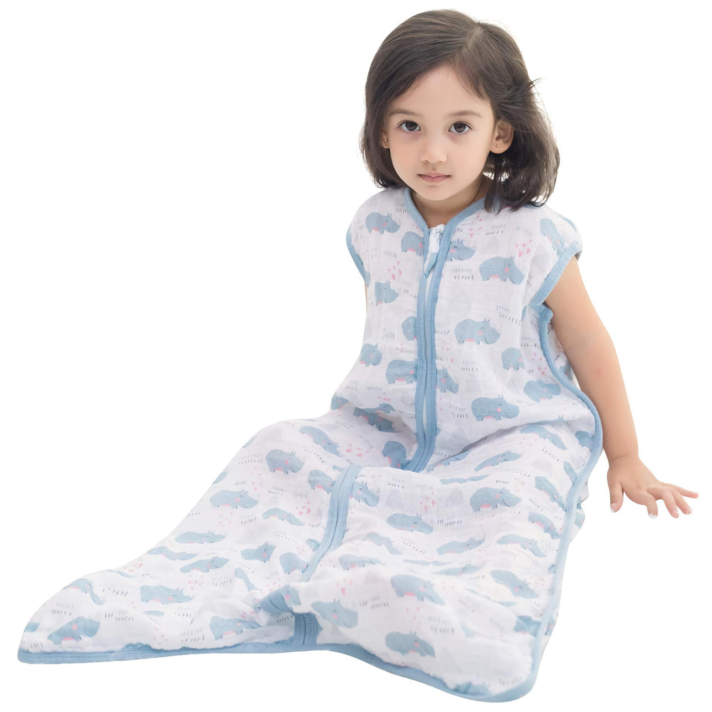 TADO MUSLIN sleep sack front view showing breathable fabric and soft cotton muslin.