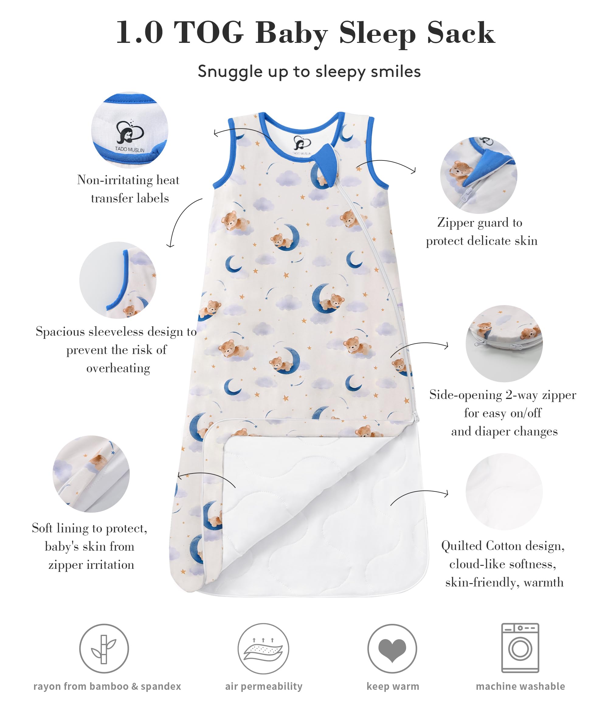 TADO MUSLIN Green design showcases comfy all-season wear.