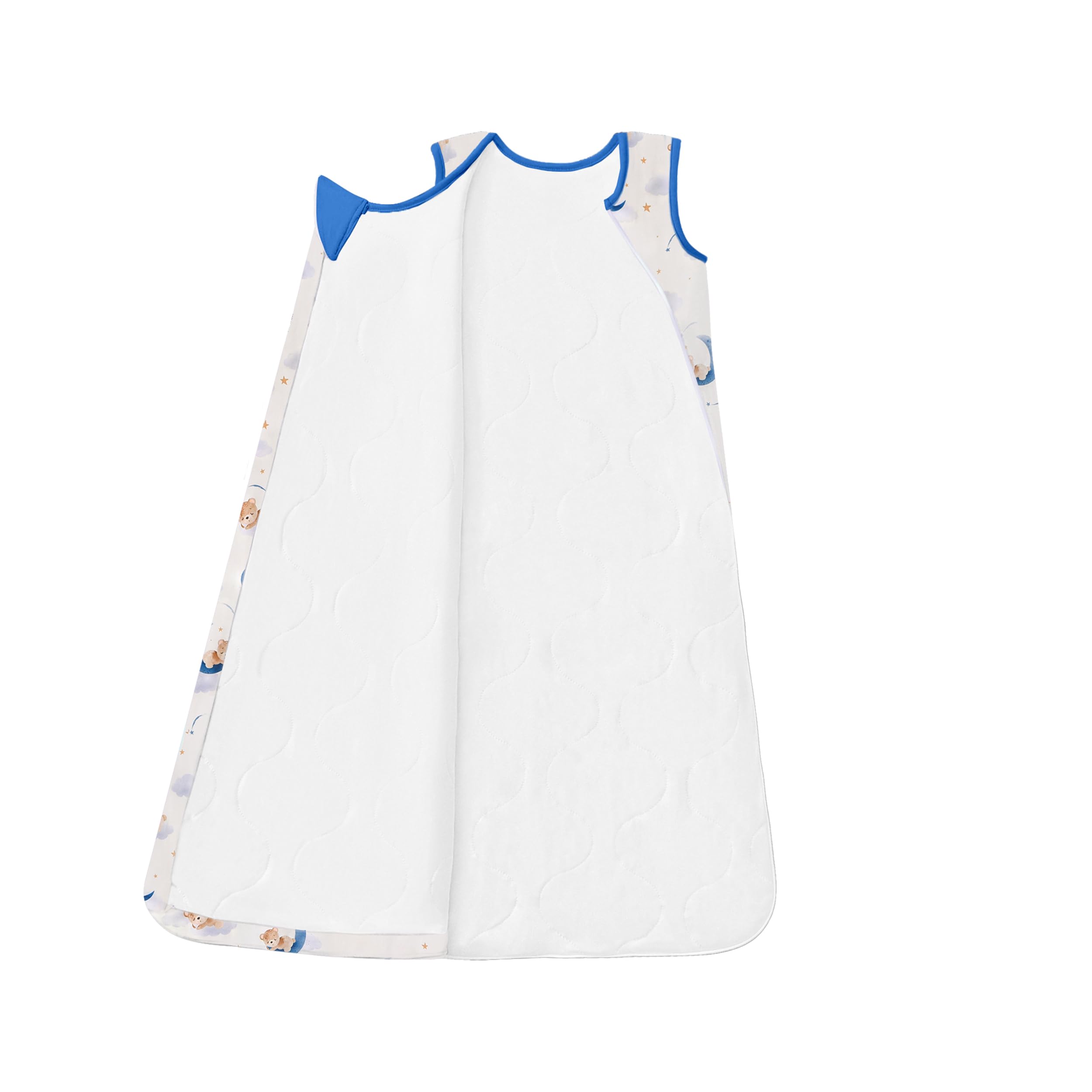 TADO MUSLIN sleep sack neckline close-up highlights safety design.