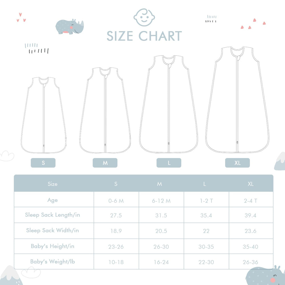 TADO MUSLIN sleep sack with roomy bottom for comfortable leg movement.