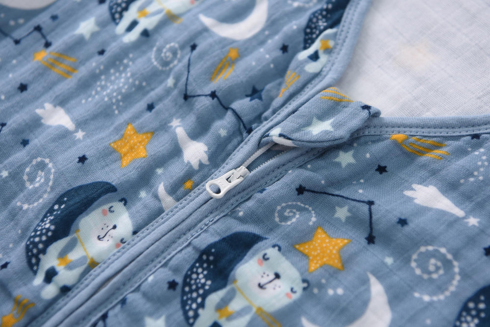 TADO MUSLIN size guide image showing four fit options.