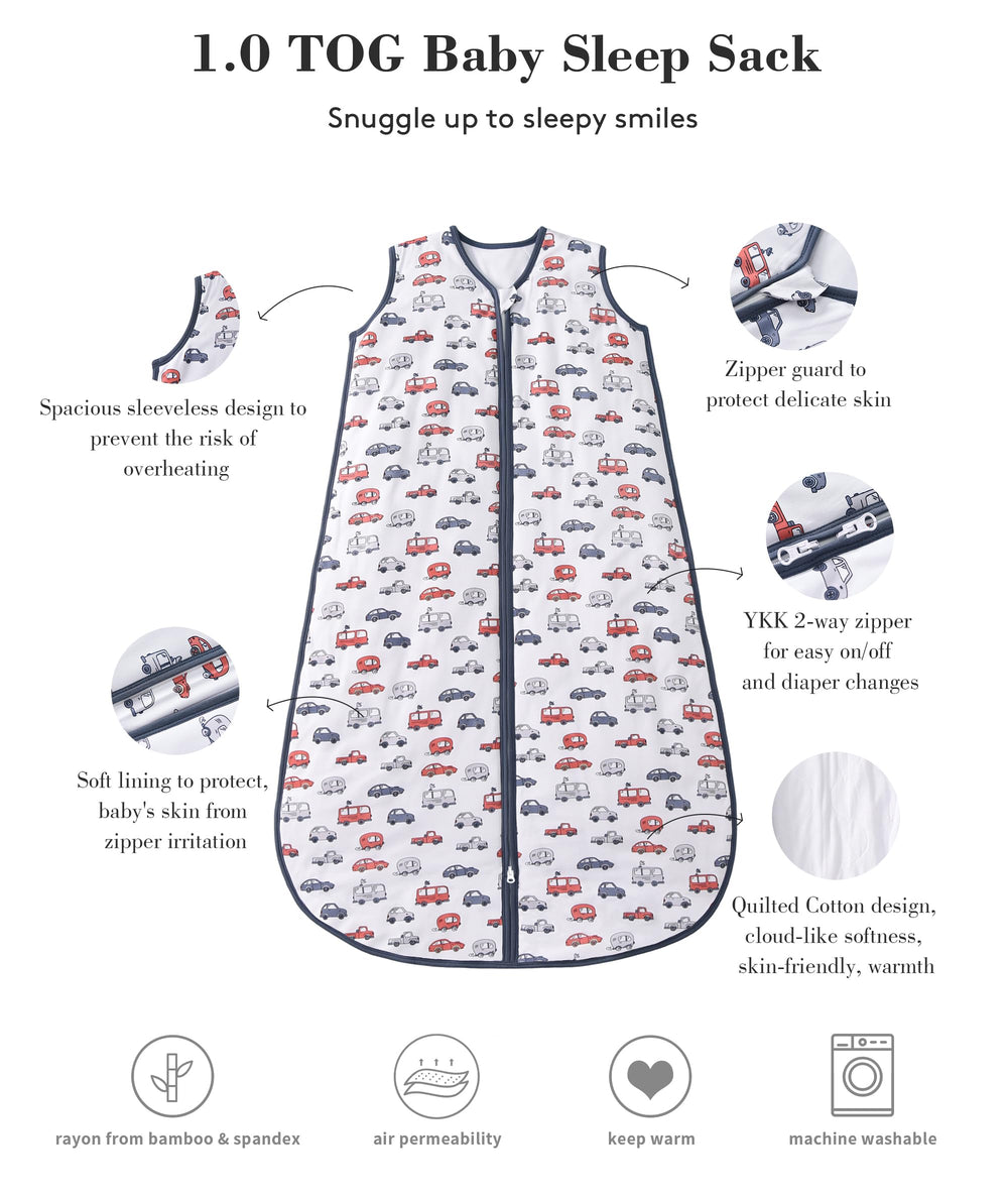 TADO MUSLIN sleep sack two-way zipper for easy diaper changes