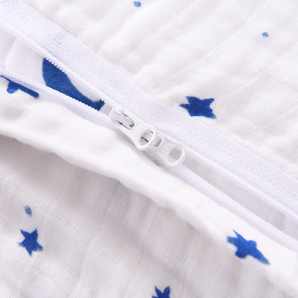 Sleeveless design of TADO MUSLIN sleep sack promoting natural movement