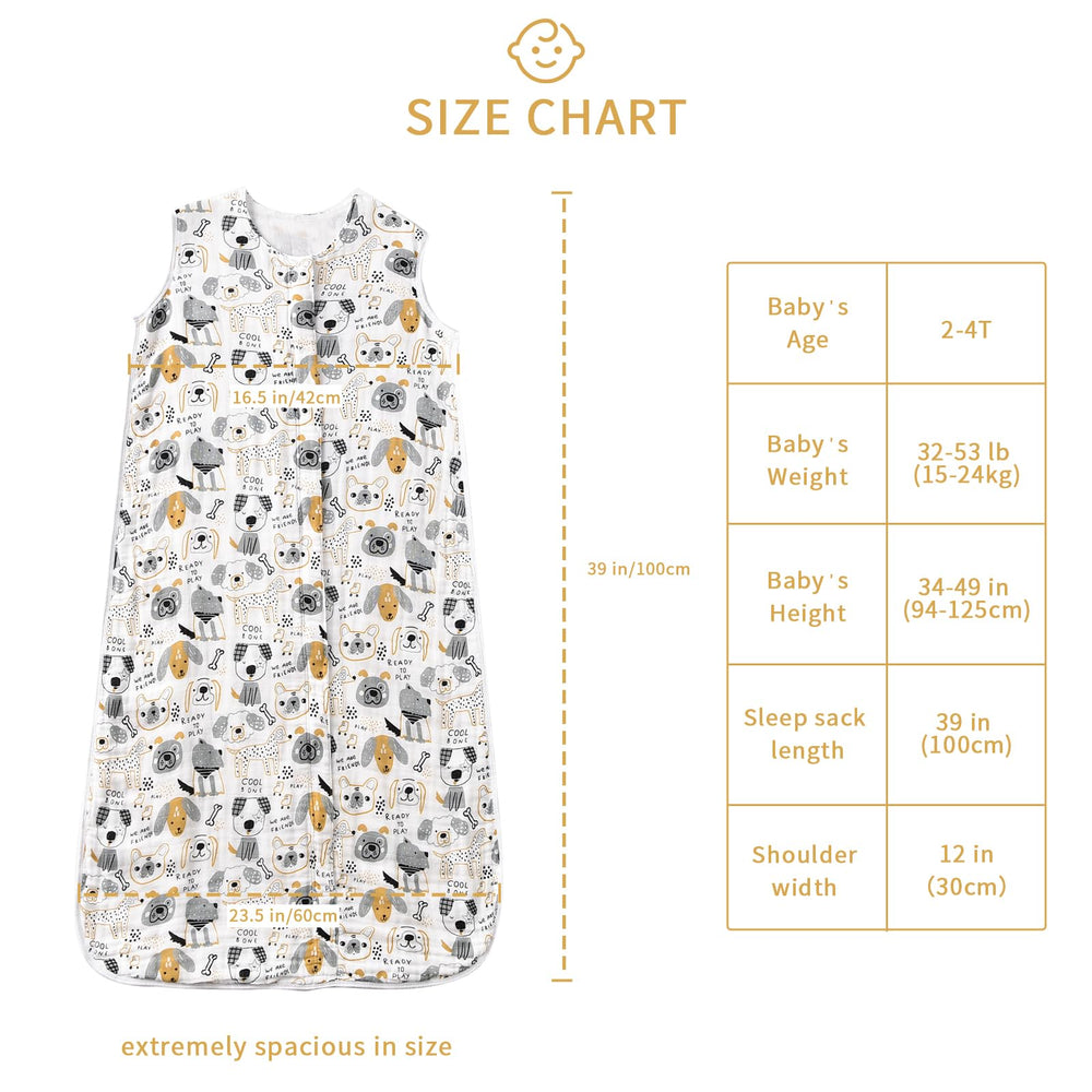 TADO MUSLIN sleeveless design allows natural leg movement for growing toddlers.