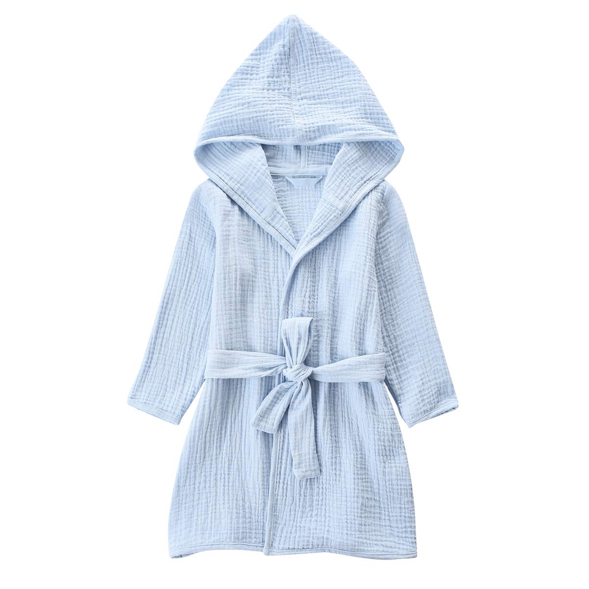 TADO MUSLIN toddler bathrobe blue wrapped for cozy post-bath moments