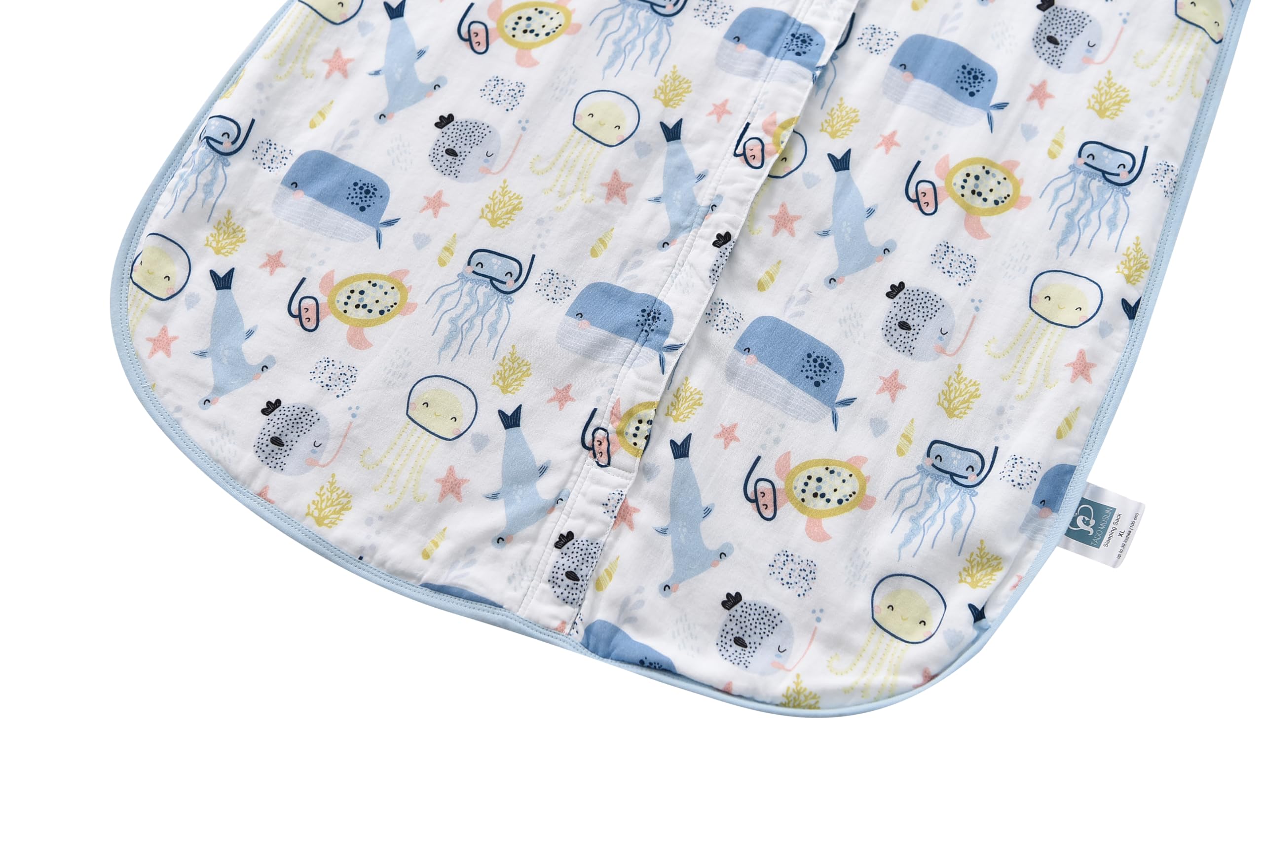 Tado Muslin care instructions image showing cold wash and gentle cycle.