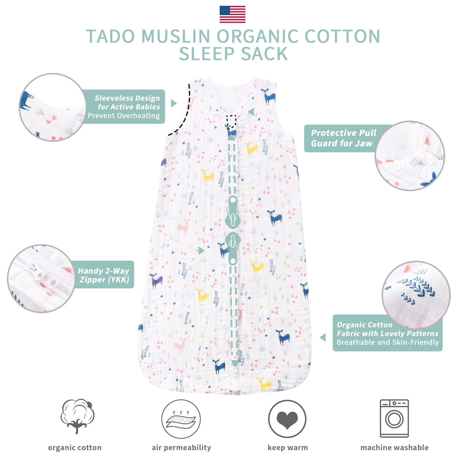 TADO MUSLIN fabric close-up highlights organic cotton softness
