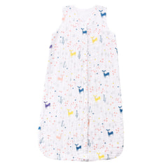 TADO MUSLIN sleep sack front view with deer print for growing toddlers