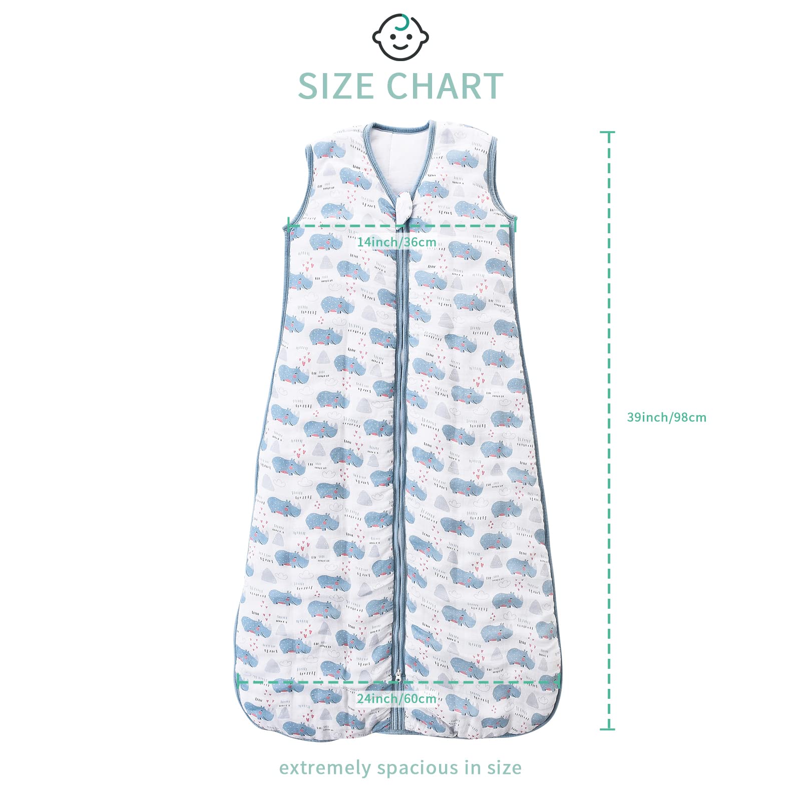 TADO MUSLIN Small fish pattern sleep sack close look