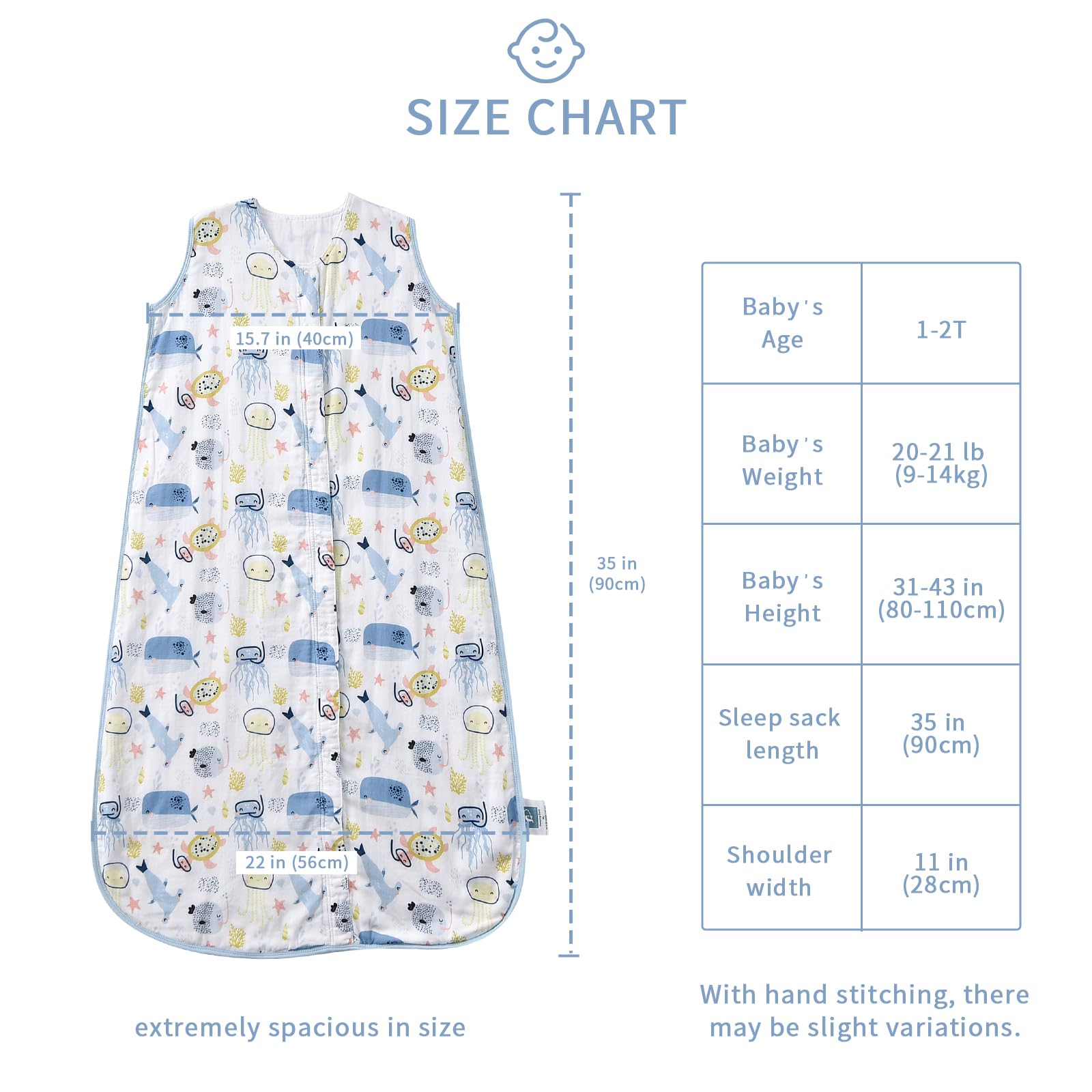 Tado Muslin Toddler Sleep Sack zipper guard protecting the chin area during movement.