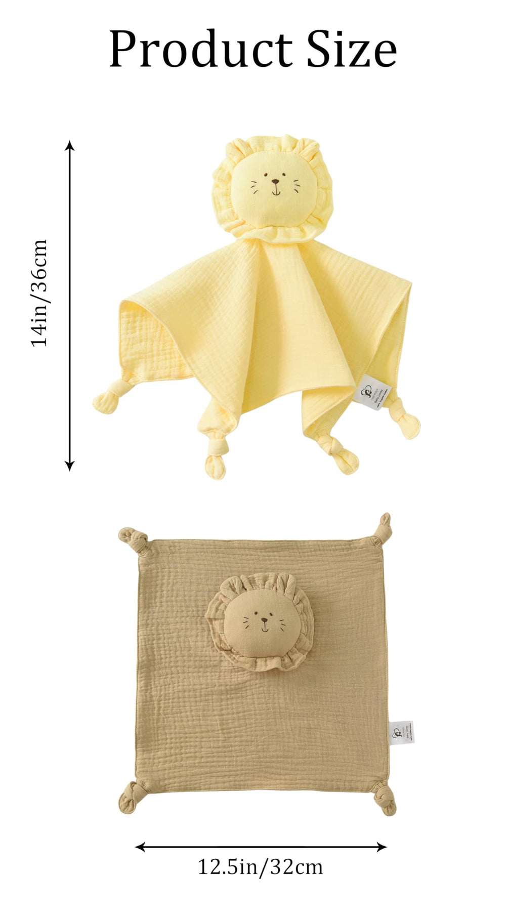 TADO MUSLIN Two-pack Bunny and Lion for uninterrupted cuddle moments.