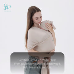 TADO MUSLIN wrap in M-position view illustrating ergonomic hip support