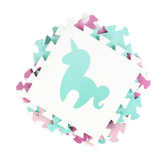 Tadpoles Rainbows and Unicorns foam tiles with non-slip grip for a stable toddler play space.