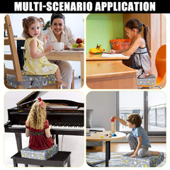 Taeku booster seat detachable cover allows quick cleaning after meals.