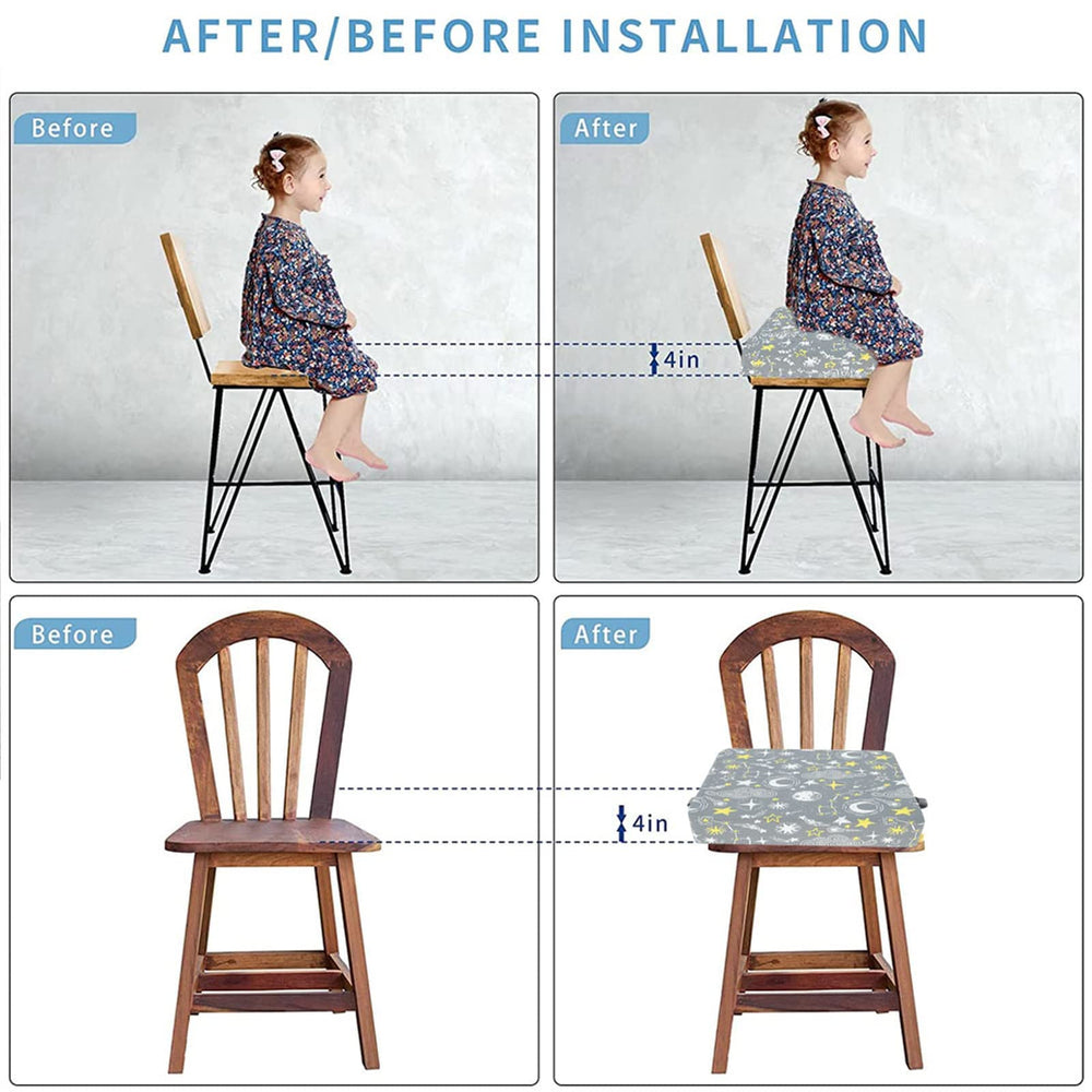 Taeku booster seat measures 13.4 by 13.4 inches for compact kids’ seating.