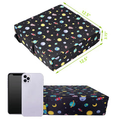 The detachable cover on the Taeku booster seat for easy cleaning after meals.