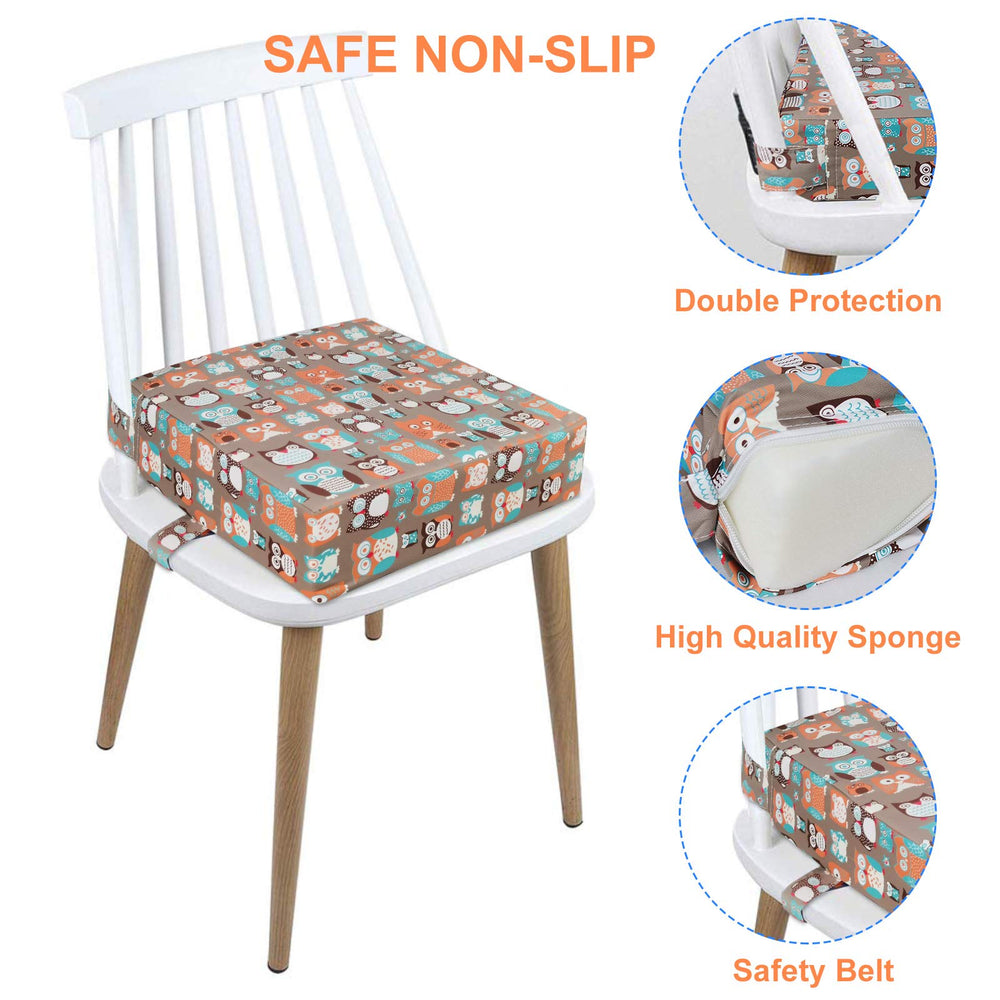 Taeku booster seat cushion shows waterproof fabric and durable surface for daily use
