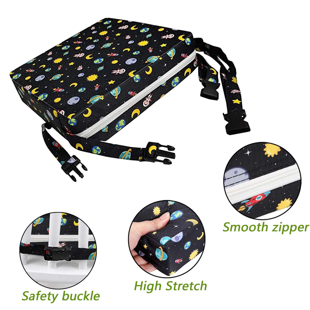 Close view of waterproof fabric and durable cushion of the Taeku booster seat.