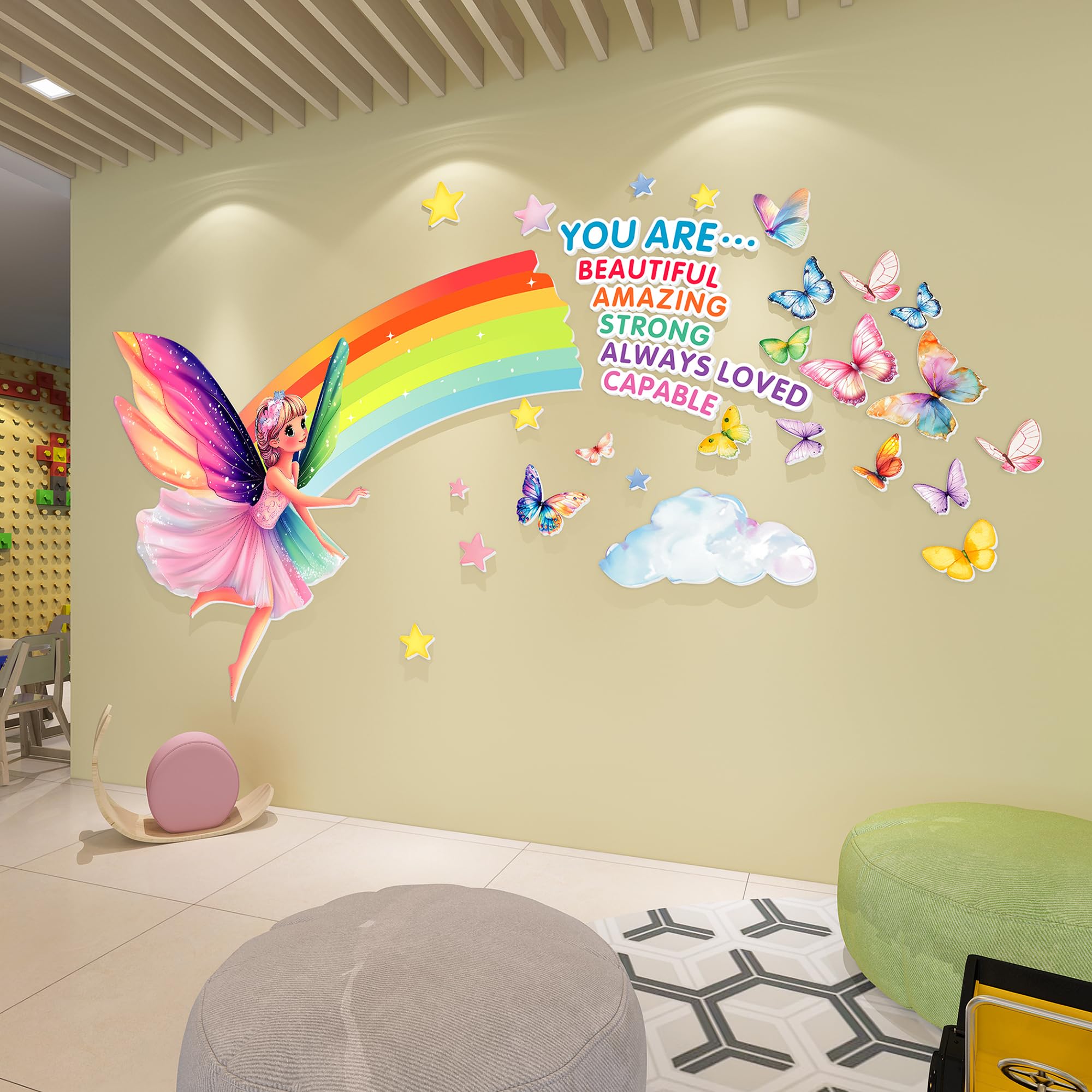 Taesytii durable PVC board wall art provides long-lasting princess room decor.