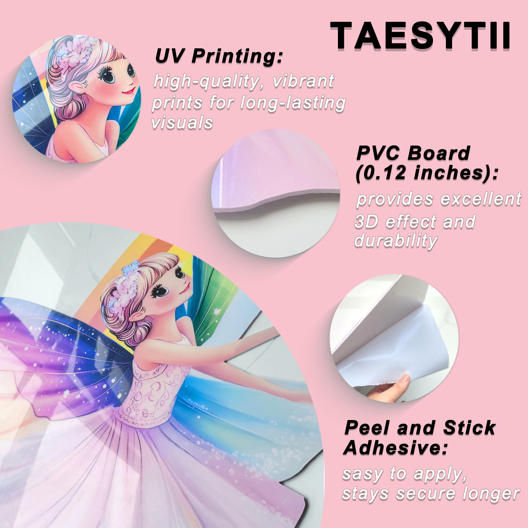 Taesytii glossy UV-printed wall art stays vibrant and scratch-resistant.