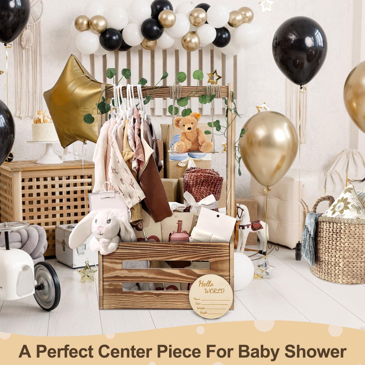TAEYONK multipurpose baby shower storage doubles as nursery furniture and display
