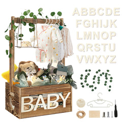 TAEYONK wooden baby shower crate closet demonstrates sturdy construction for organized gift storage