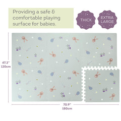 Taf Toys EVA foam safety mat provides a non-toxic play surface.