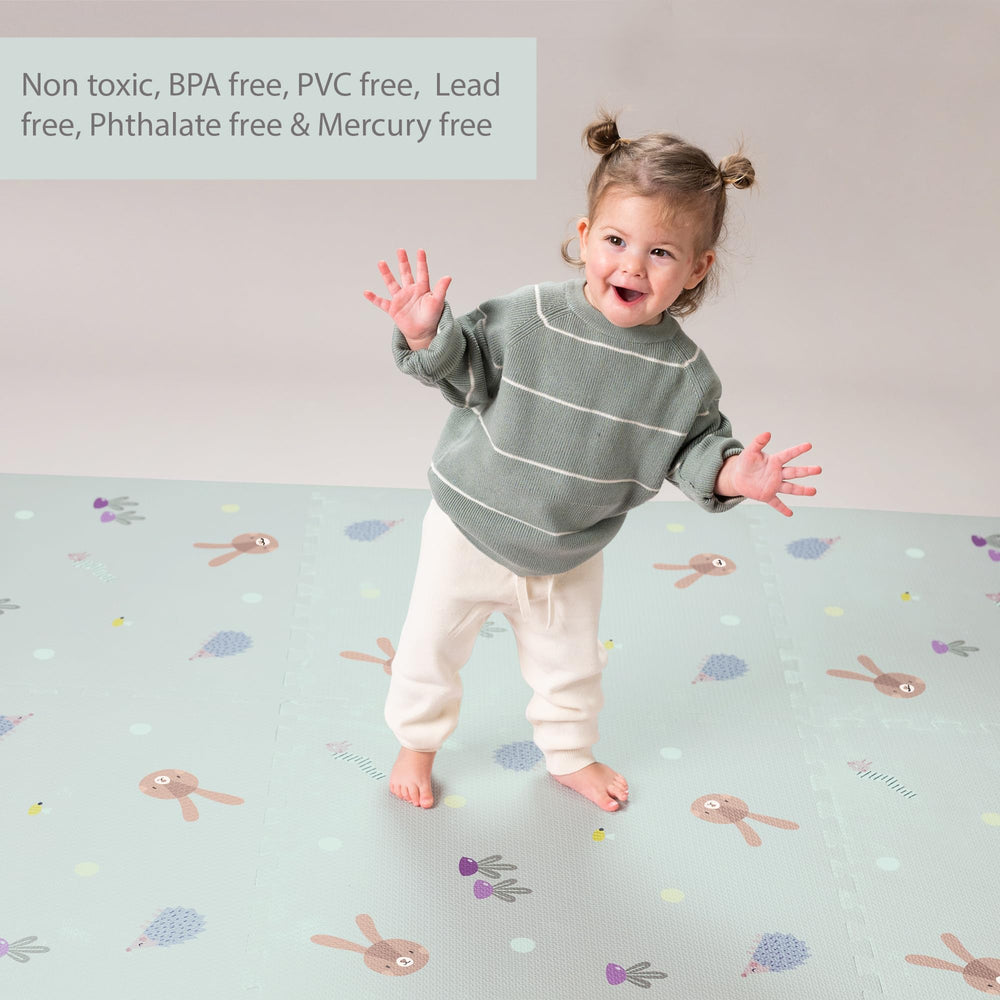 Taf Toys Play Mat waterproof surface for quick spill cleanup.