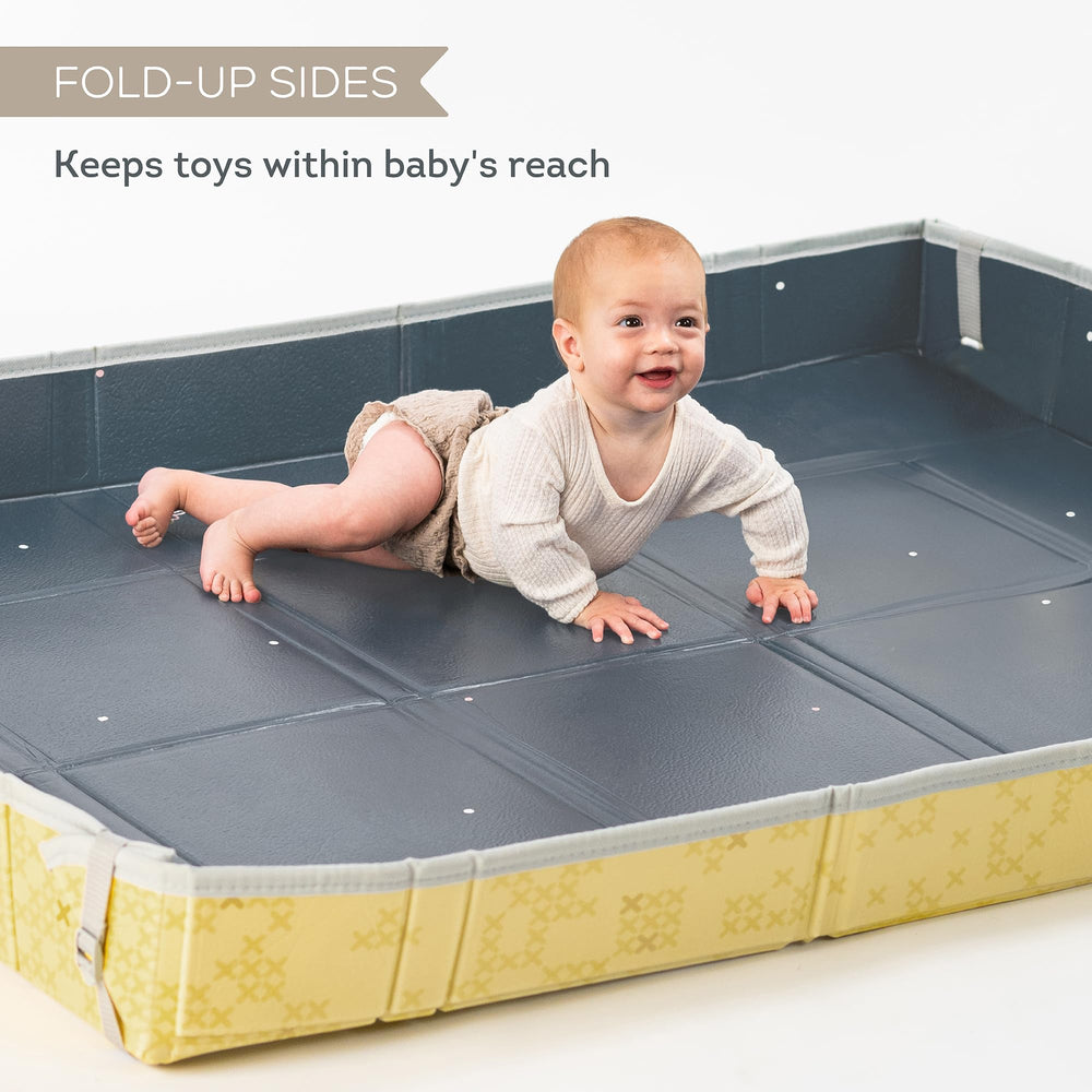 Taf Toys Foldable Soft Foam Play Mat with fold-up walls creating a contained play space