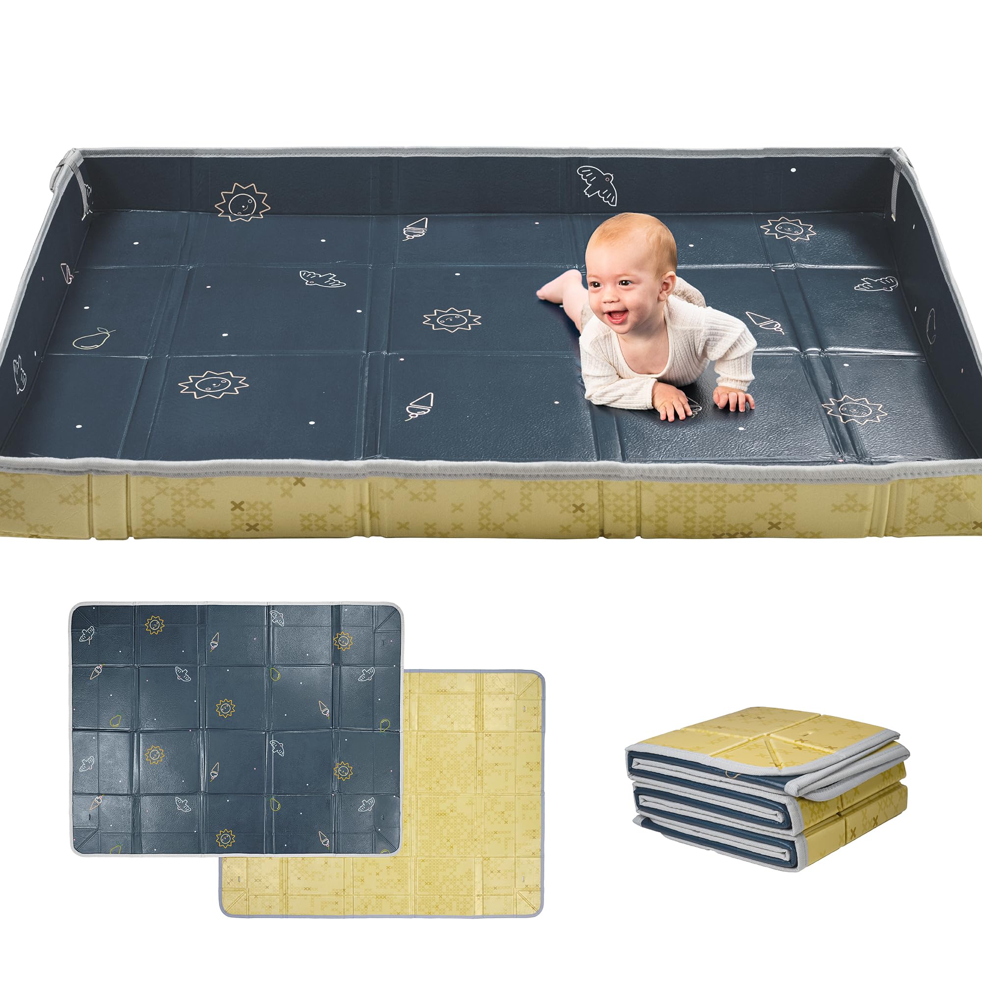 Taf Toys Foldable Soft Foam Play Mat front view showing a spacious baby play area