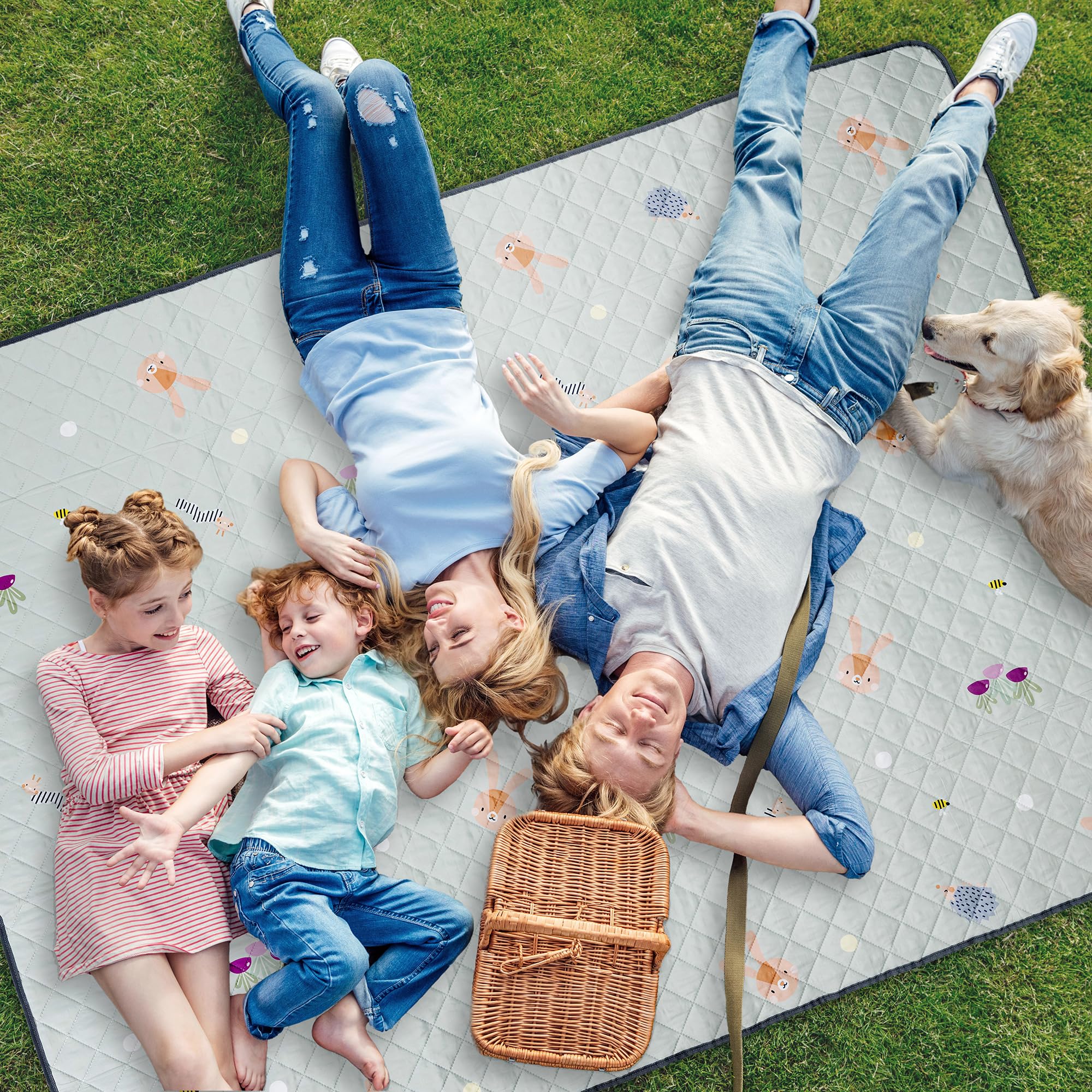 Taf Toys foldable picnic blanket with carry bag ready for park or beach trips