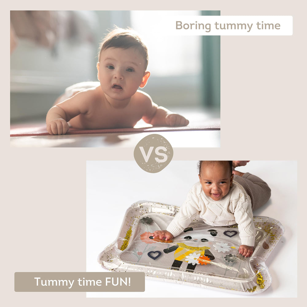 Non-toxic, BPA-free materials ensure safe exploration on Taf Toys Panda Bloom mat.