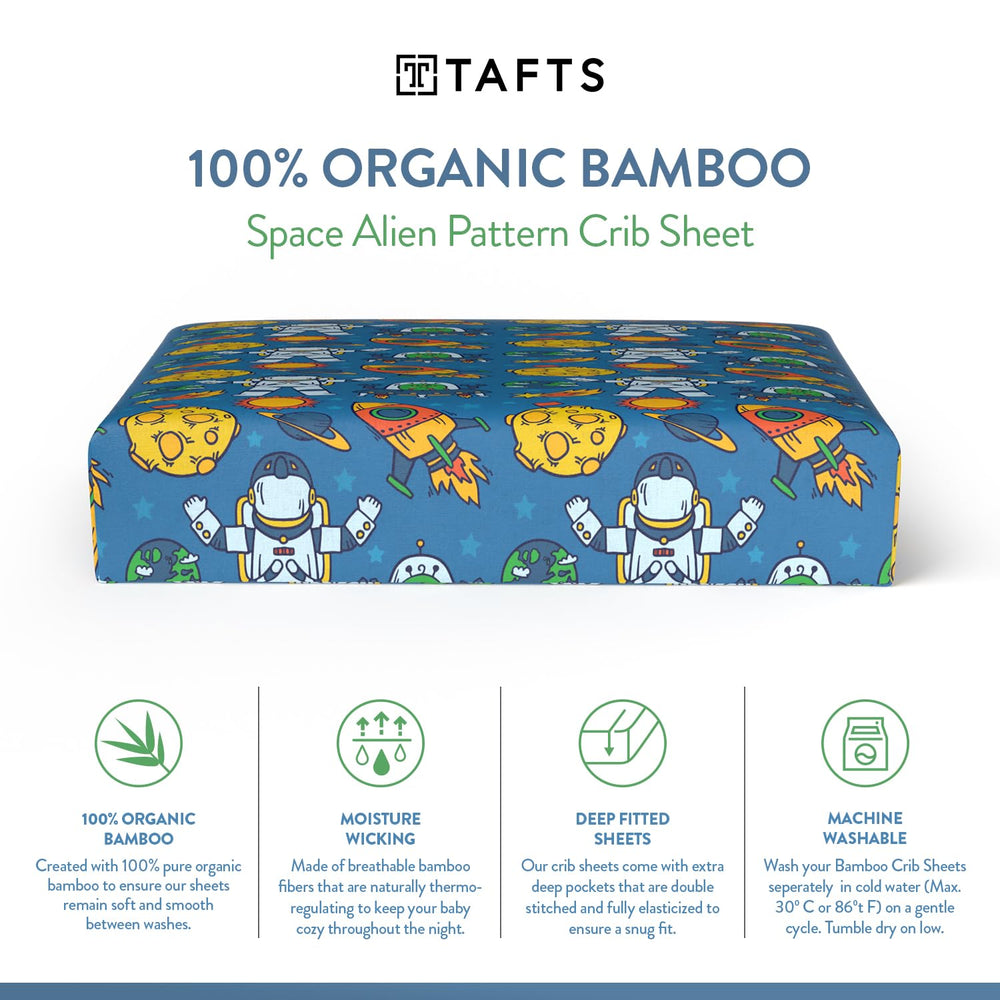 Tafts bamboo crib sheet demonstrates an 8inch deep pocket for a snug fit.