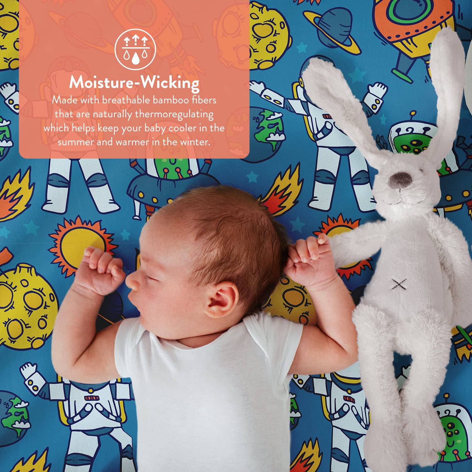 Tafts bamboo crib sheet laid on a standard 28 x 52 crib mattress.