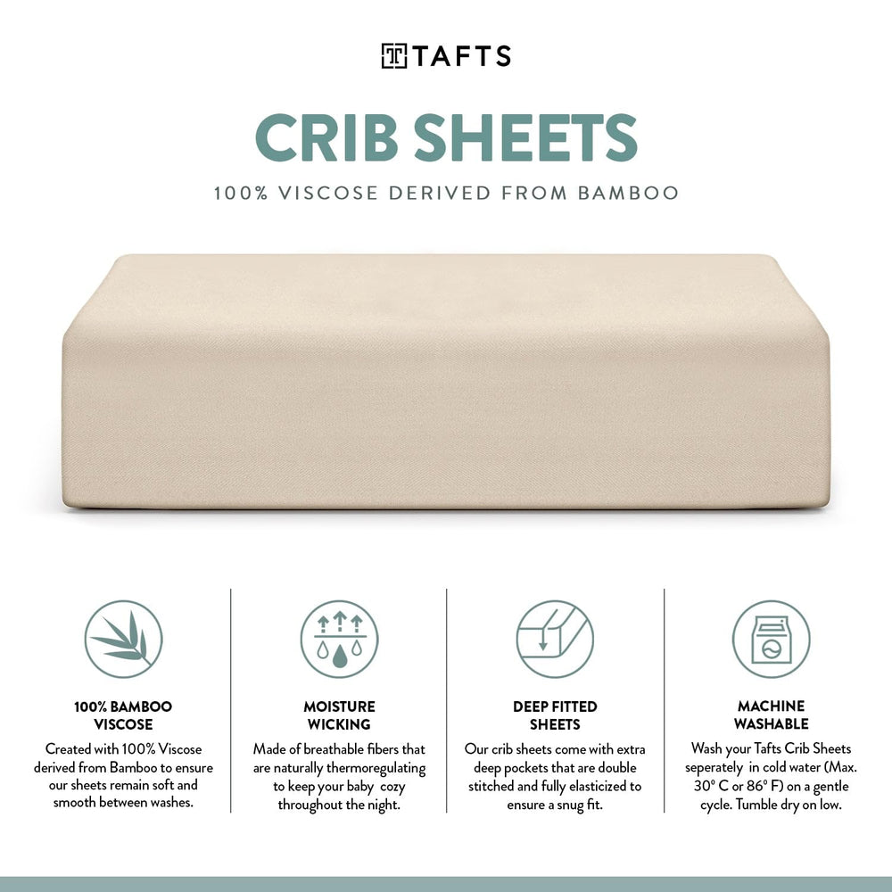 Tafts bamboo cooling fabric on crib sheet for comfort