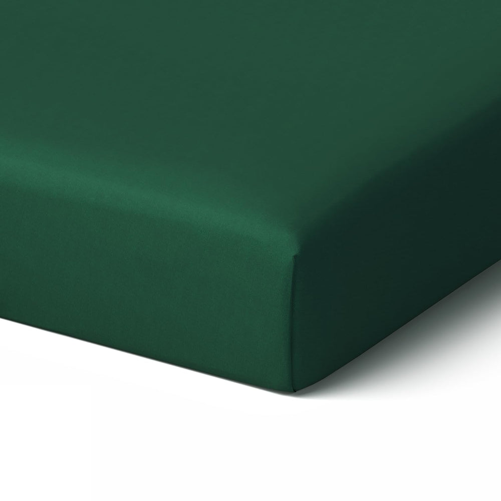 Tafts forest green bamboo crib sheet fits standard 28x52 cribs, offering cooling and soft comfort.