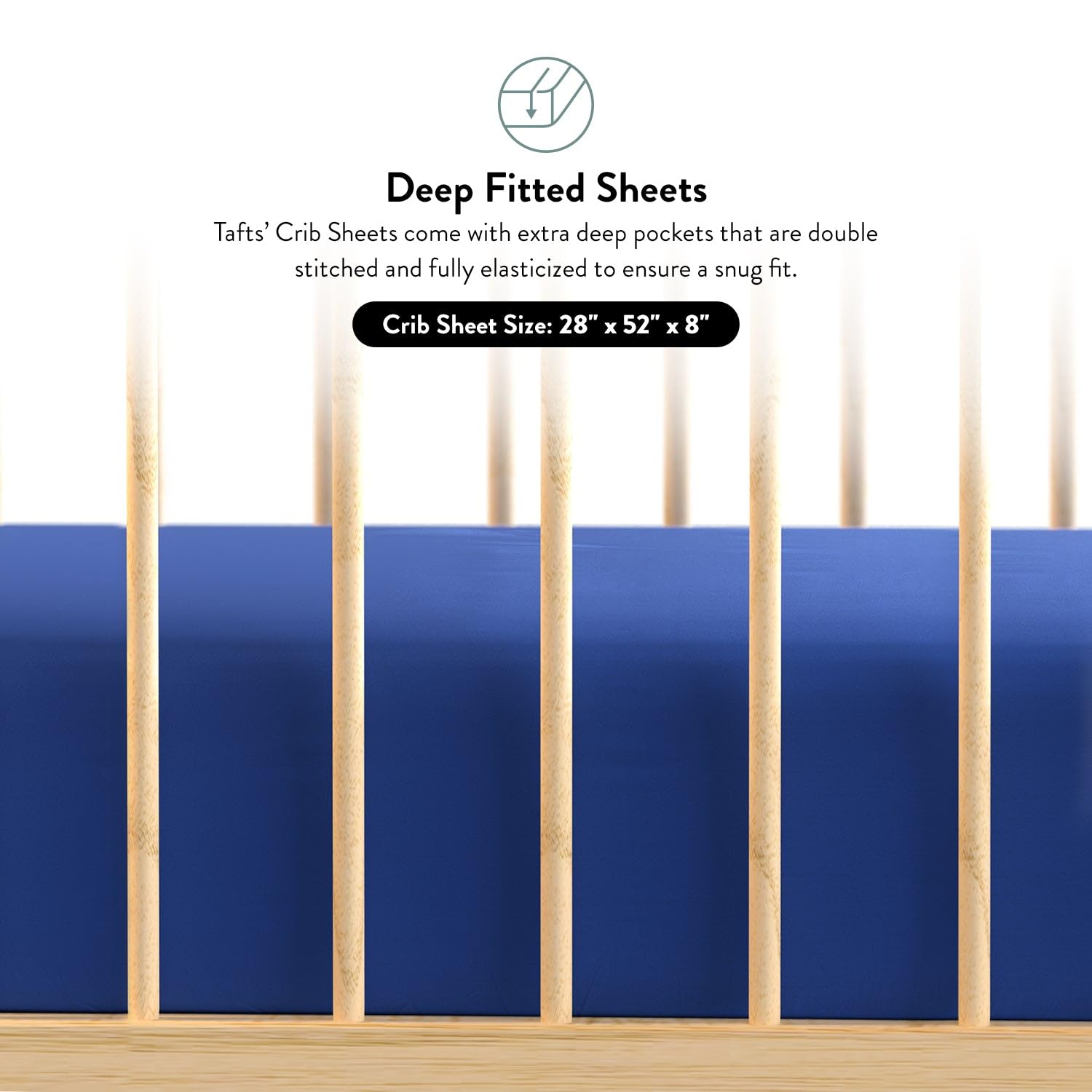 Tafts navy bamboo crib sheets add a calm modern nursery look