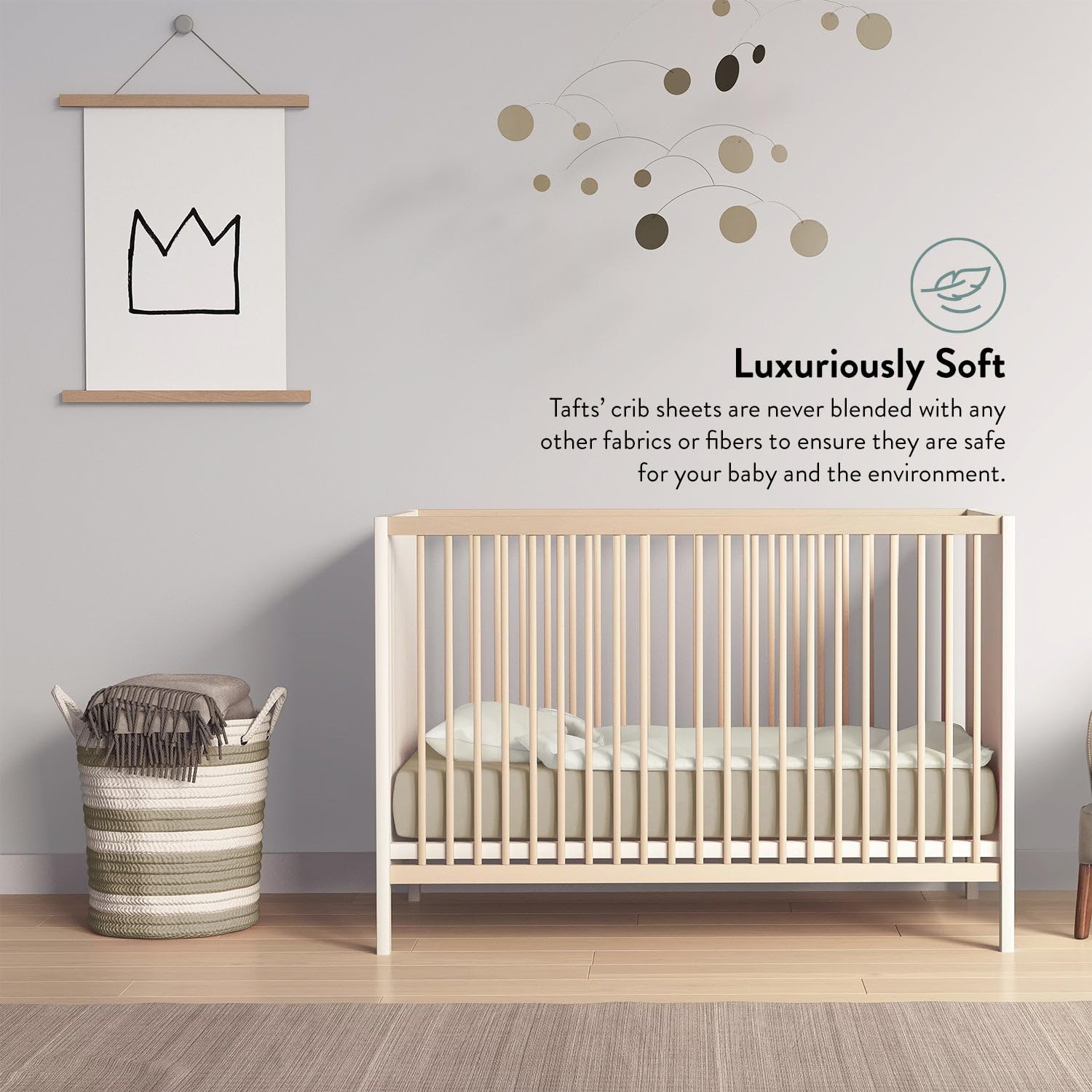 Tafts sateen weave crib sheet feels silky and durable