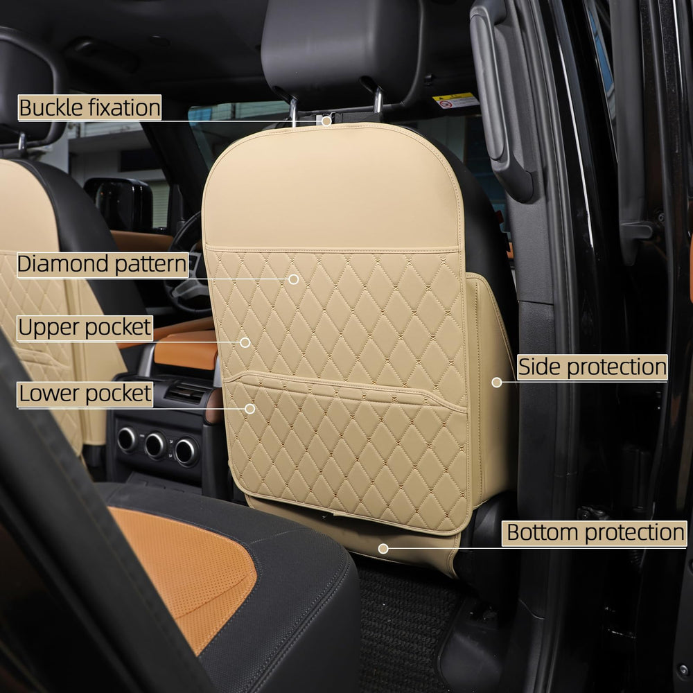 TAIKOO easy-clean back seat protector in beige, wipeable and low odor for quick maintenance