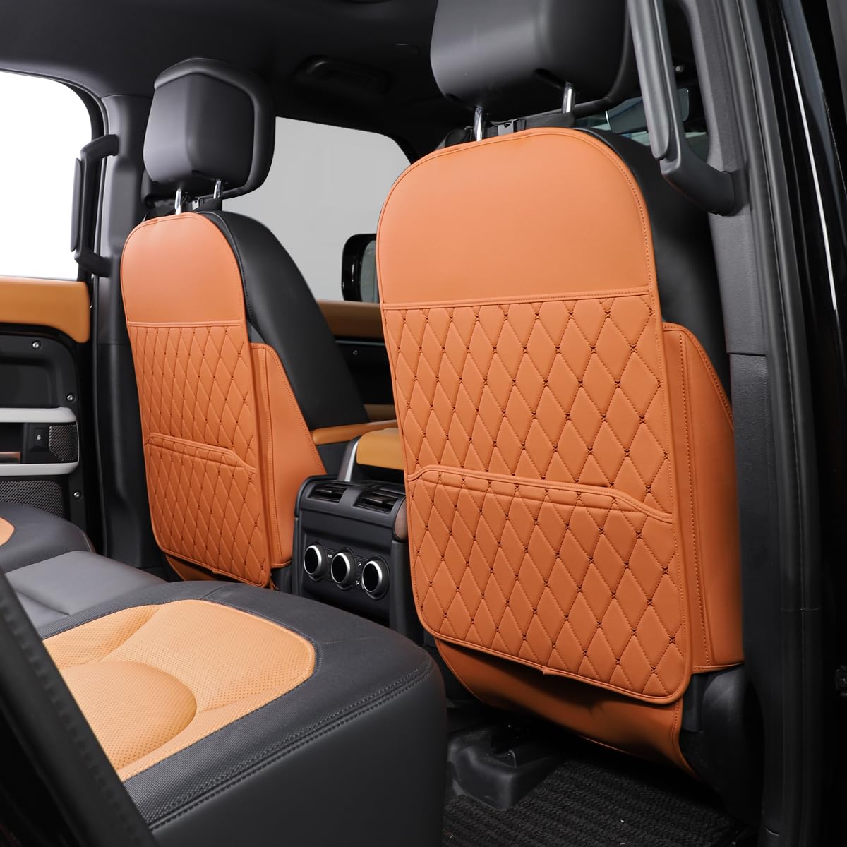 TAIKOO seat back protector front view protects upholstery from scuffs and stains.