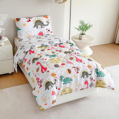 Tailor Shop dinosaur toddler pillowcase highlighting soft microfiber texture