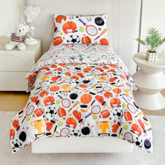 Tailor Shop baseball flat sheet features bright, kid-friendly print