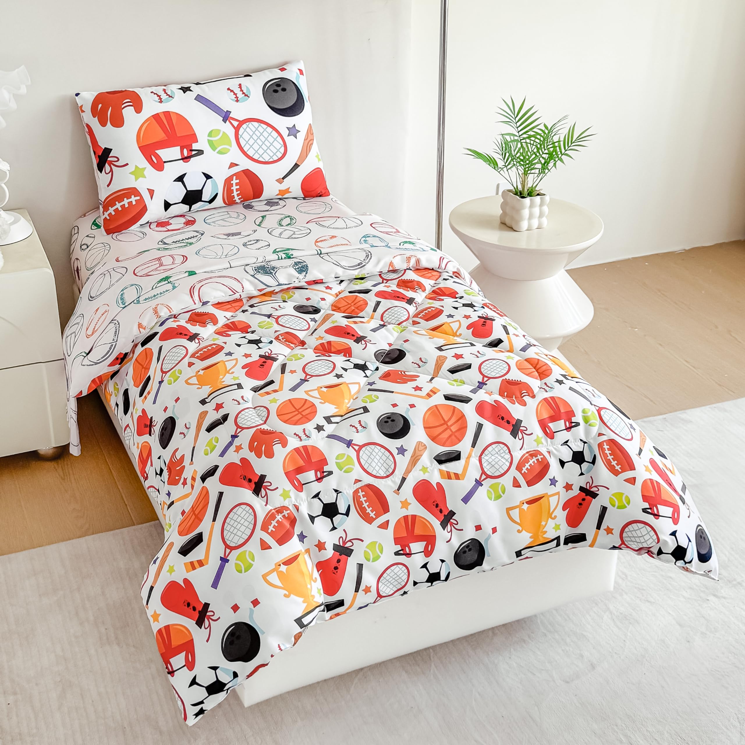 Tailor Shop football-pattern pillowcase adds playful style for kids