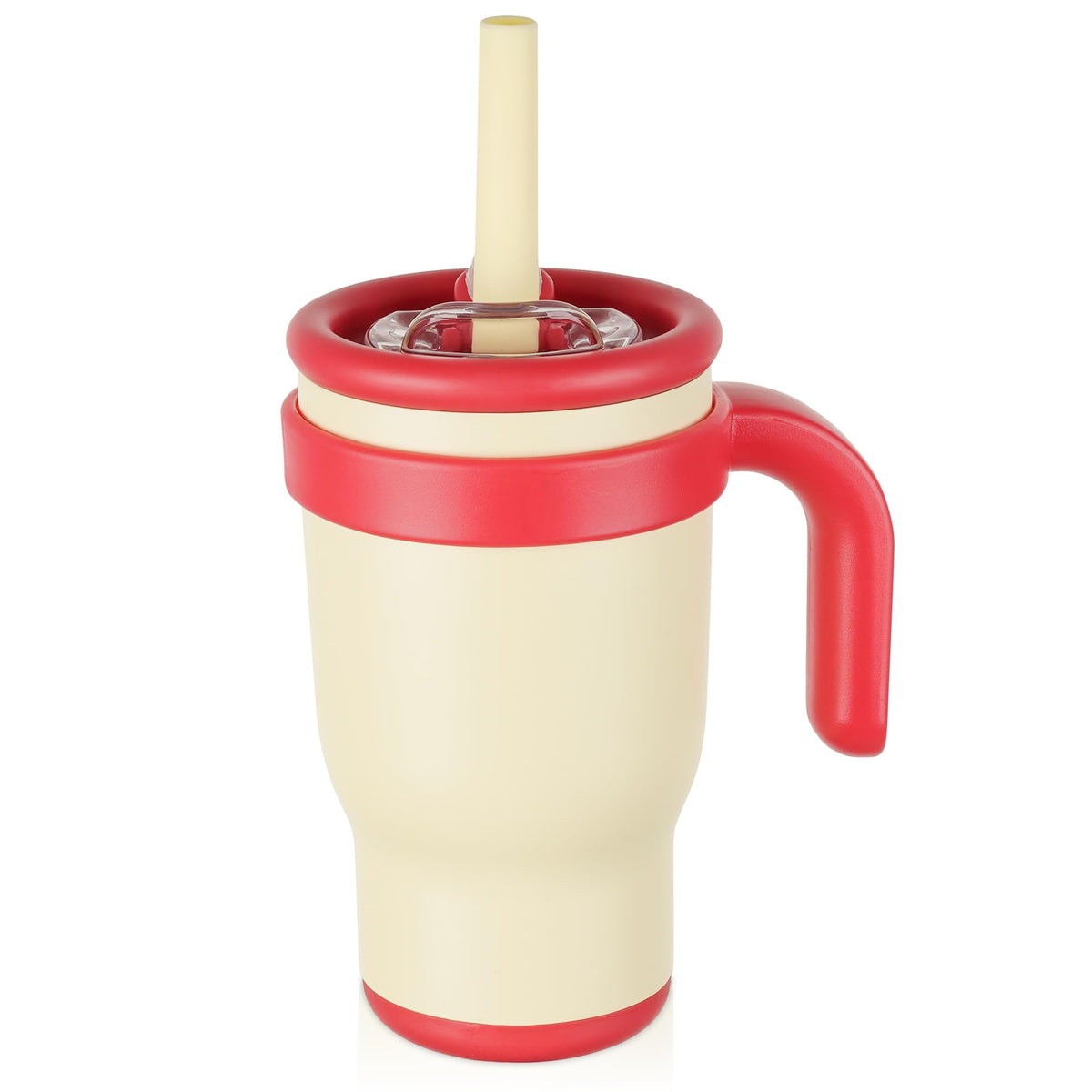 TAKYIT 14oz toddler sippy cup with handle for easy grip and independent drinking.