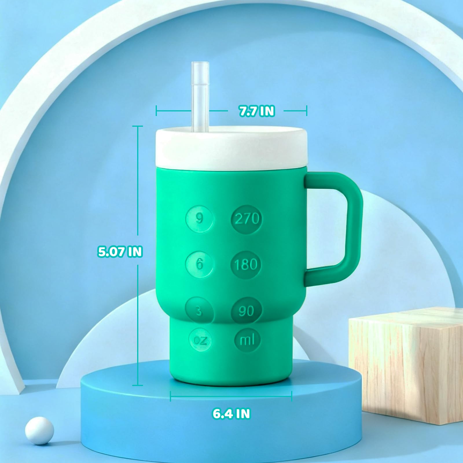 TAKYIT removable silicone straw promotes gentle sipping and easy cleaning