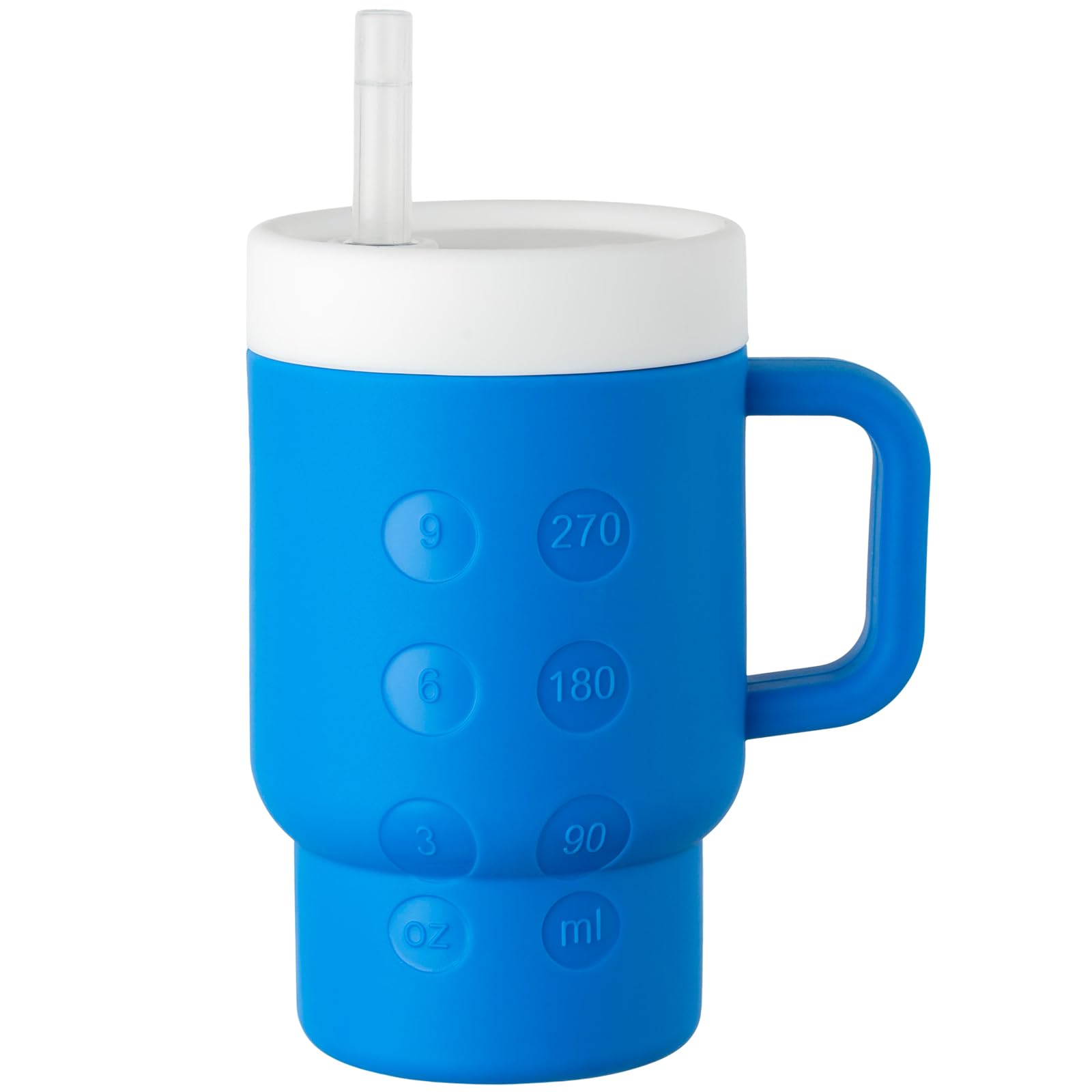 TAKYIT blue tumbler sippy cup with handles for toddler on-the-go hydration