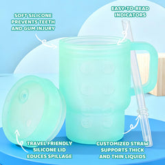 Soft silicone body of TAKYIT sippy cup gentle on lips