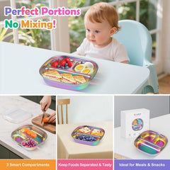 Taladad dishwasher-safe kids plate cleans easily on the top rack