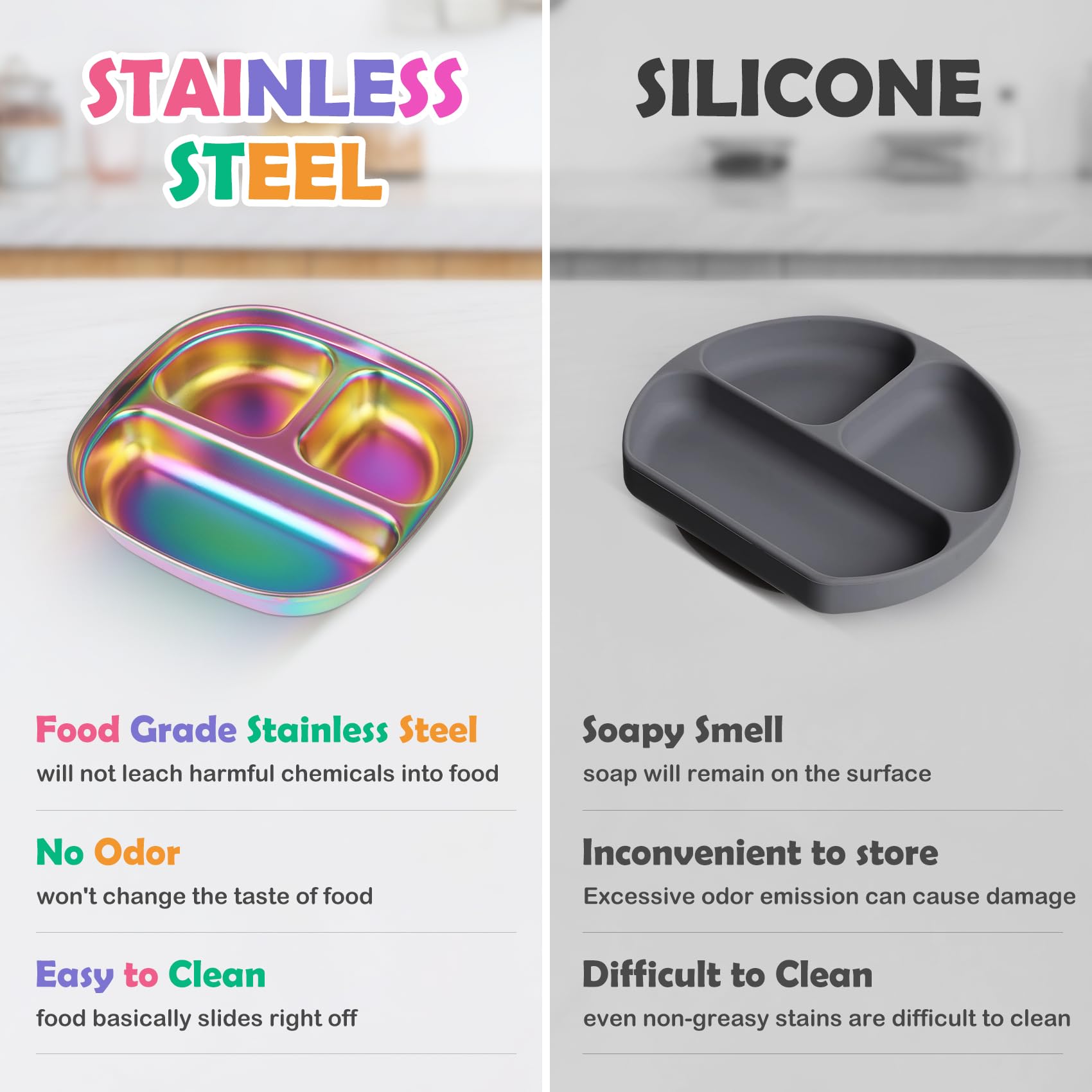 Taladad stackable stainless steel plate saves space on lunch shelves
